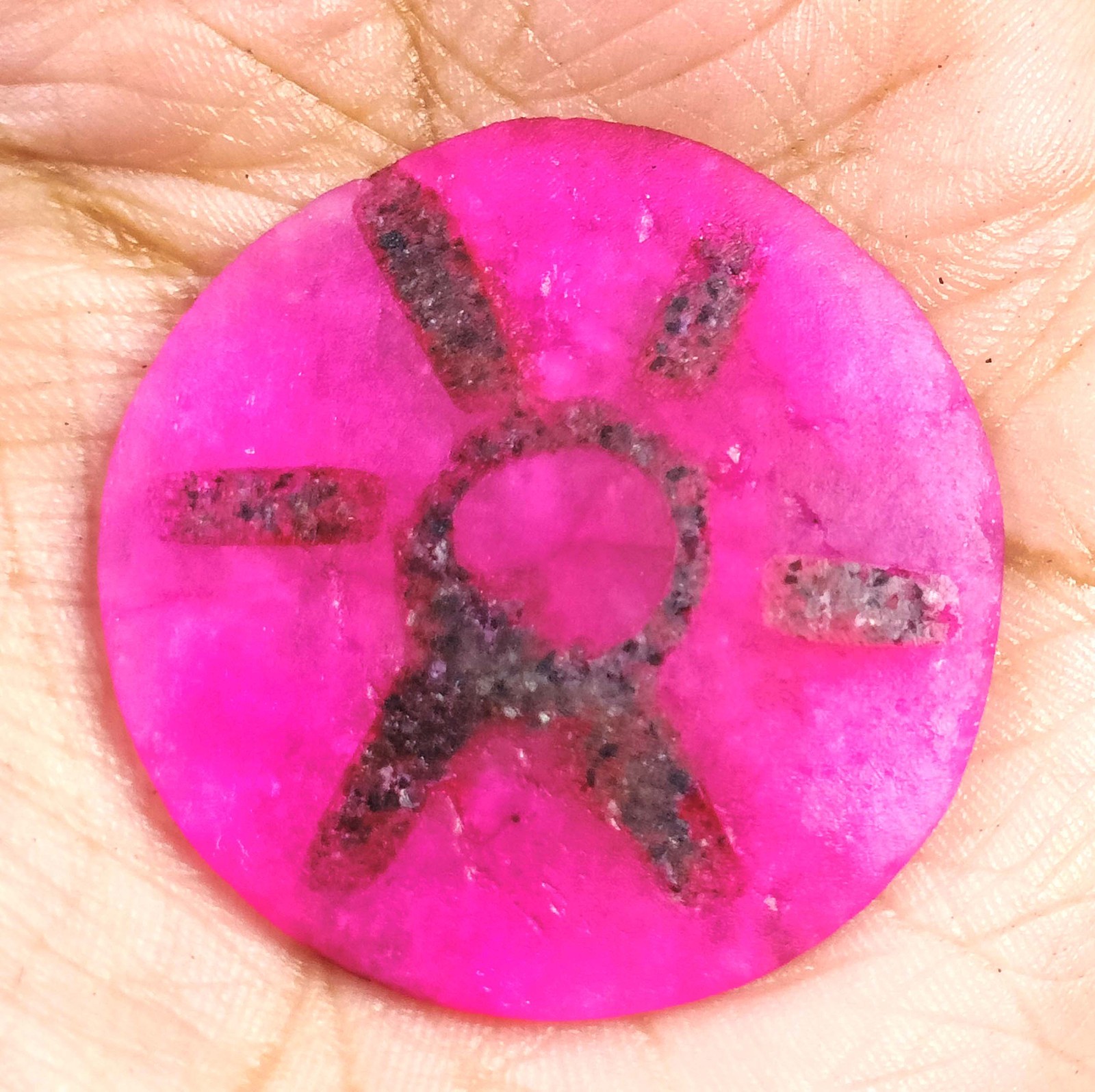 Finest 78.30 Ct Natural Red Ruby 6 Rays Trapiche Round Cut EGL Gemstone 6YGF