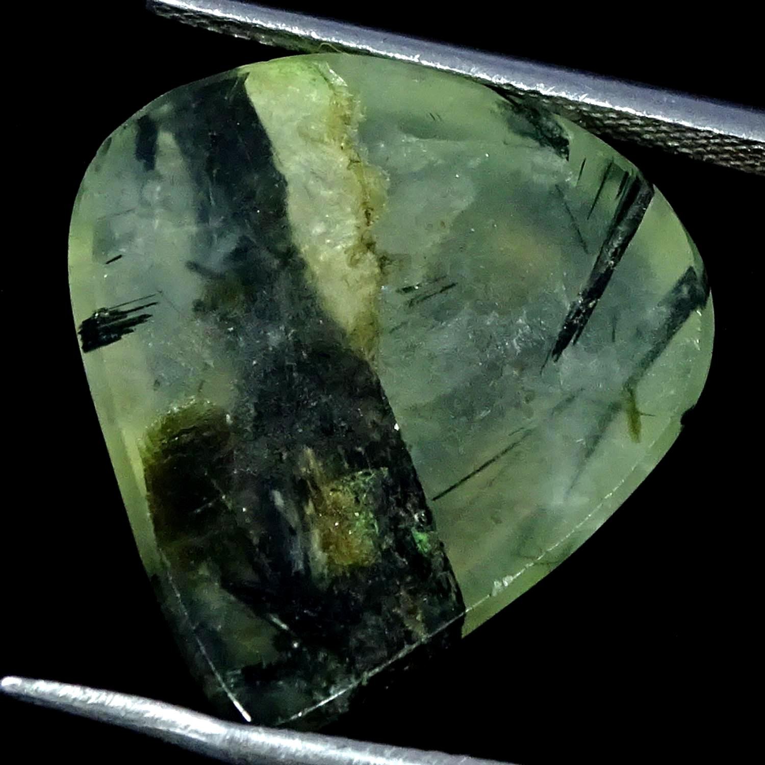 20.50Cts 100% Natural Ultra Prehnite Pear Cabochon Gemstone 19X20X6MM