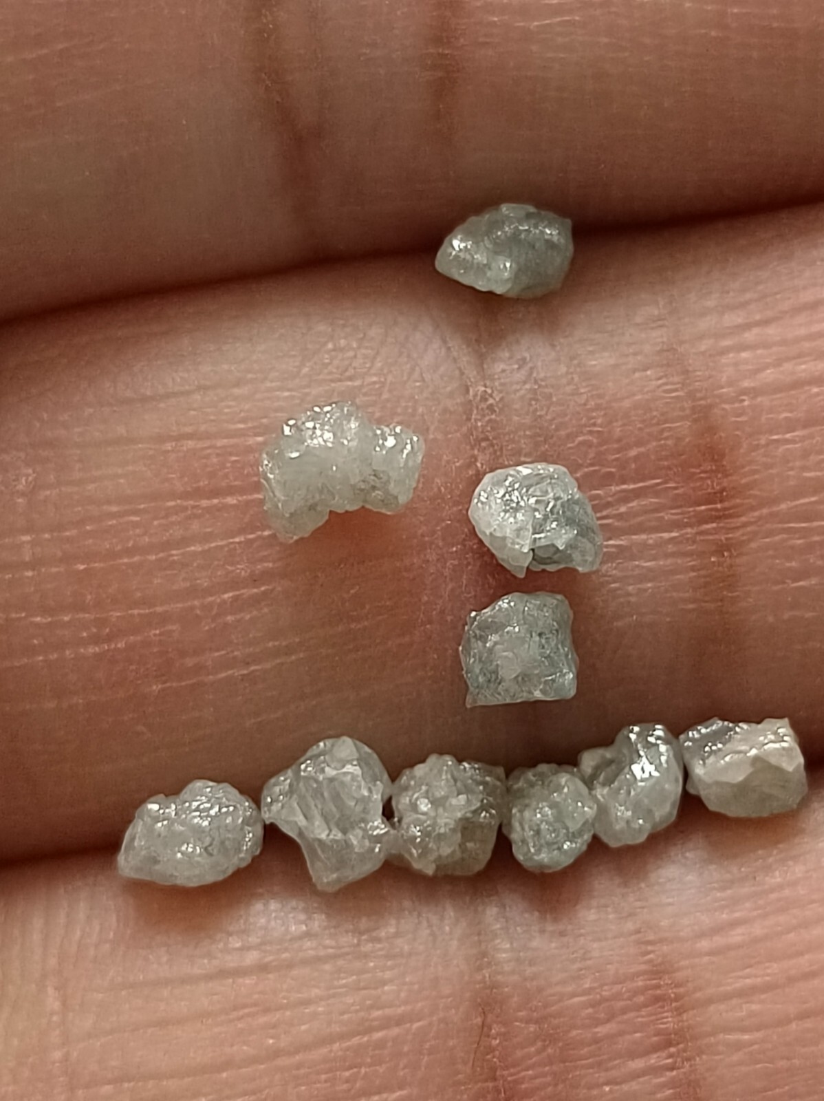 Rough Uncut Shape Diamond 4.00 Ct Whtie Grey Color Natural Loose Diamonds Lot