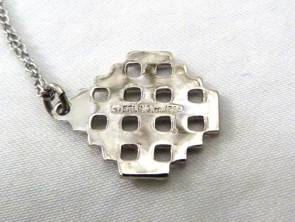 STERLING SILVER BLISS JERUSALEM FIVE FOLD CRUSADERS CROSS PENDANT CHAIN NECKLACE