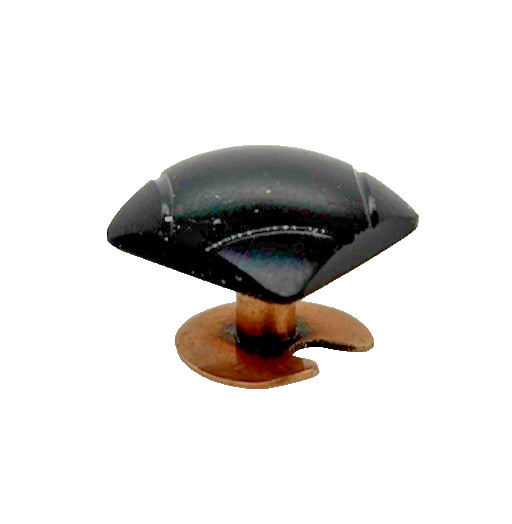 Antique Carved Black Onyx 12K Gold Single Tuxedo Stud Button Art Deco Unique