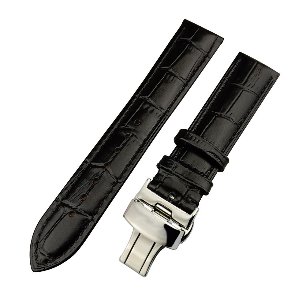 Men’s Genuine Leather Watch Strap Band Black Brown 14 16 17 18 19 20 21 22 24mm
