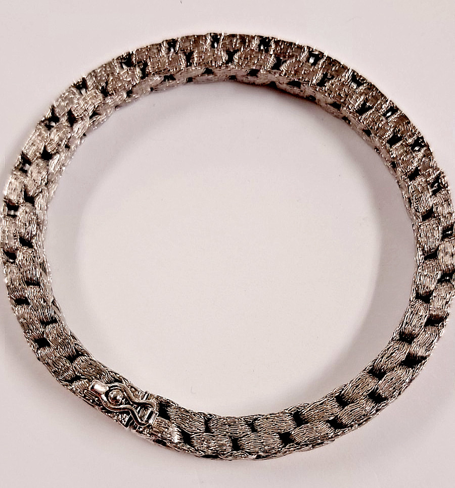 WOW!! CUSTOM HAND-MADE STERLING SILVER “WOVEN LINK” BRACELET (6mm 7.5″ 30.95GR