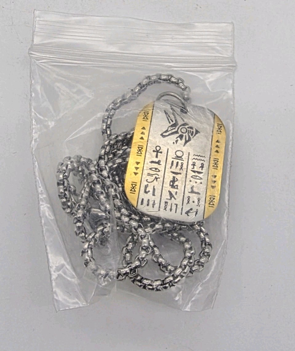Egyptian God of Death Necklace, Ancient Egyptian Gods Necklace Anubis 2 Tone