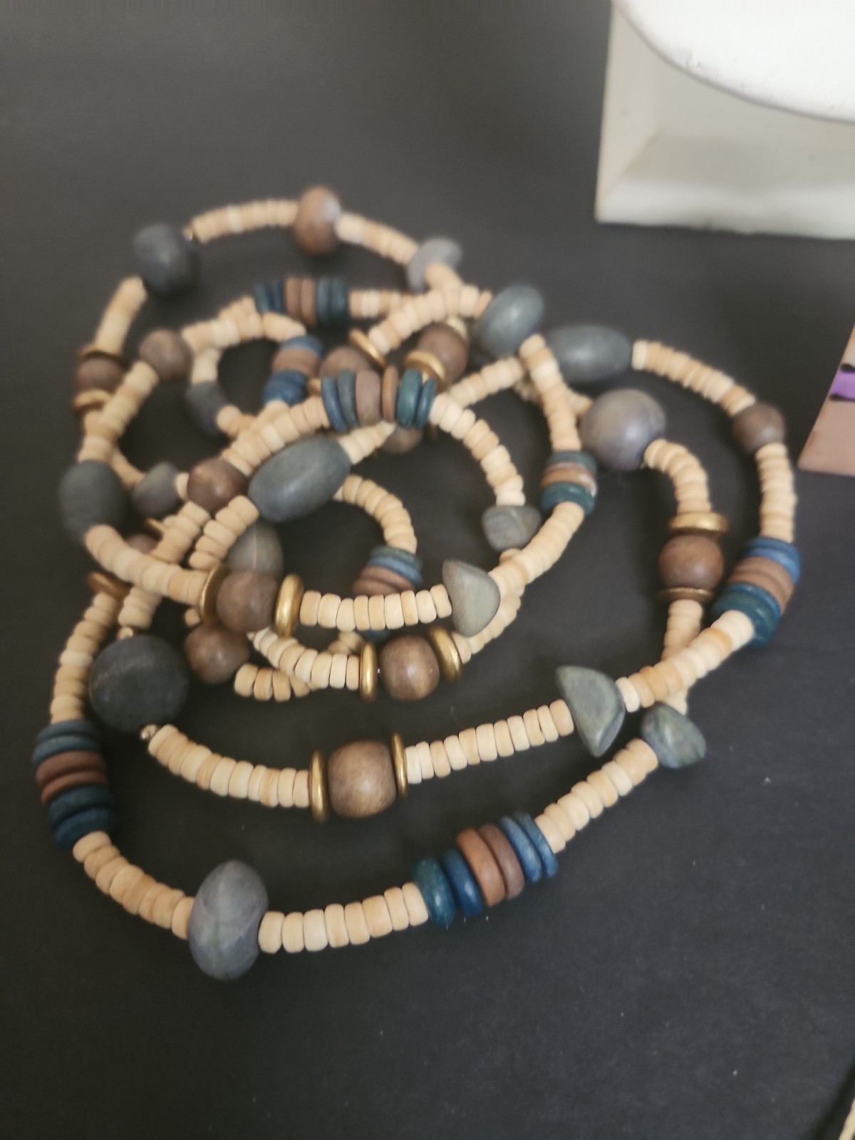 Pastel Wood Jewelry Sets Necklace Bracelet Earrings Mixed Lot of 7 Pieces