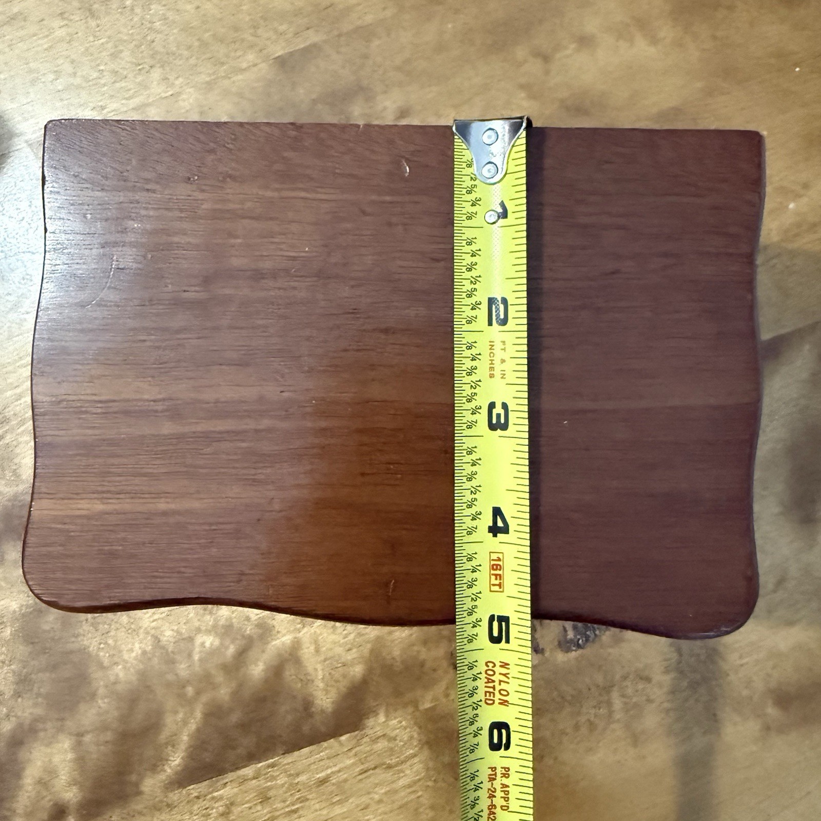 Vintage Mele Wooden Flip Top Jewelry Box Table Top