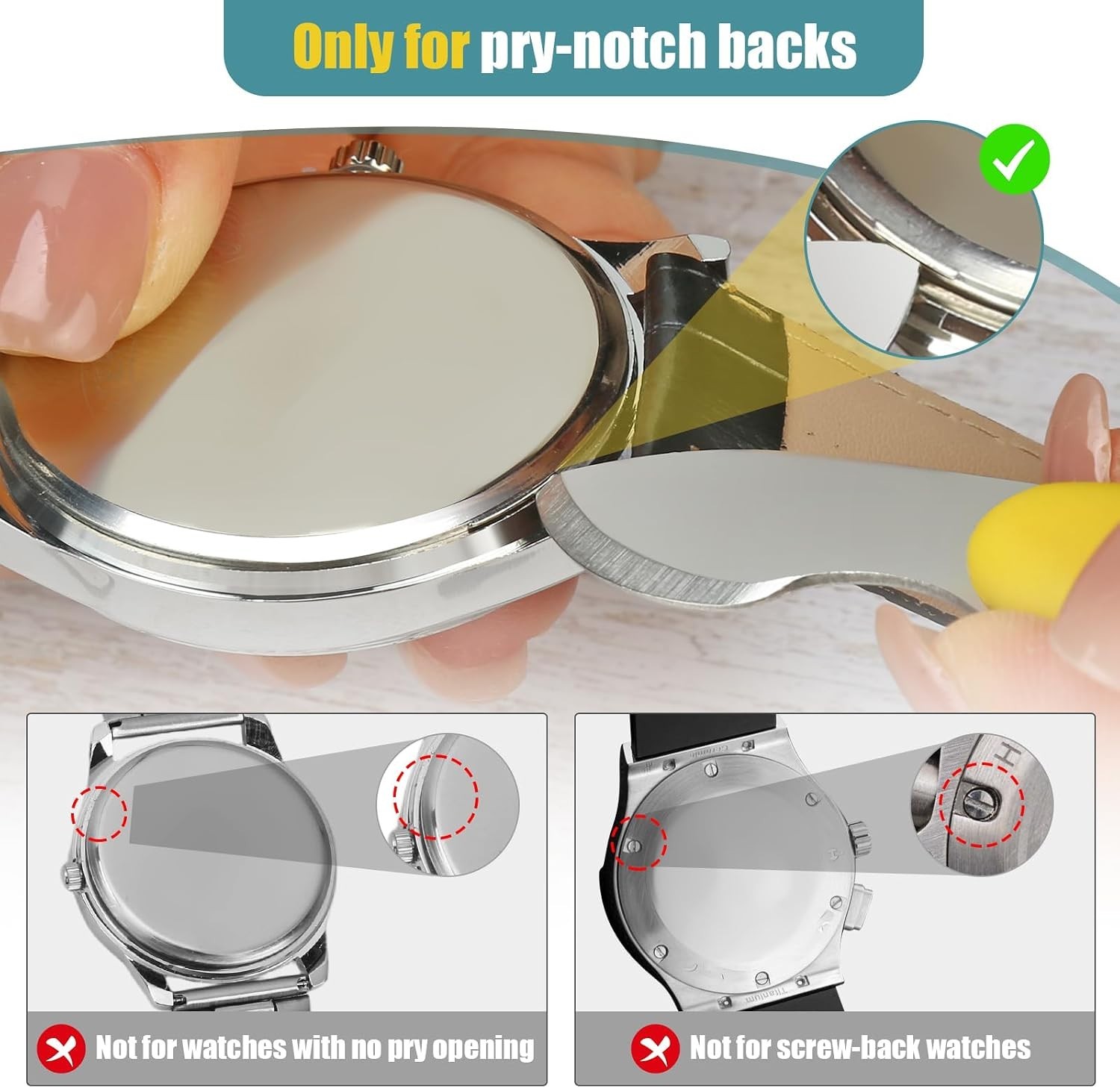 Compact Watch Maintenance Kit – Stainless Steel Pry Tool & Case Opener Included