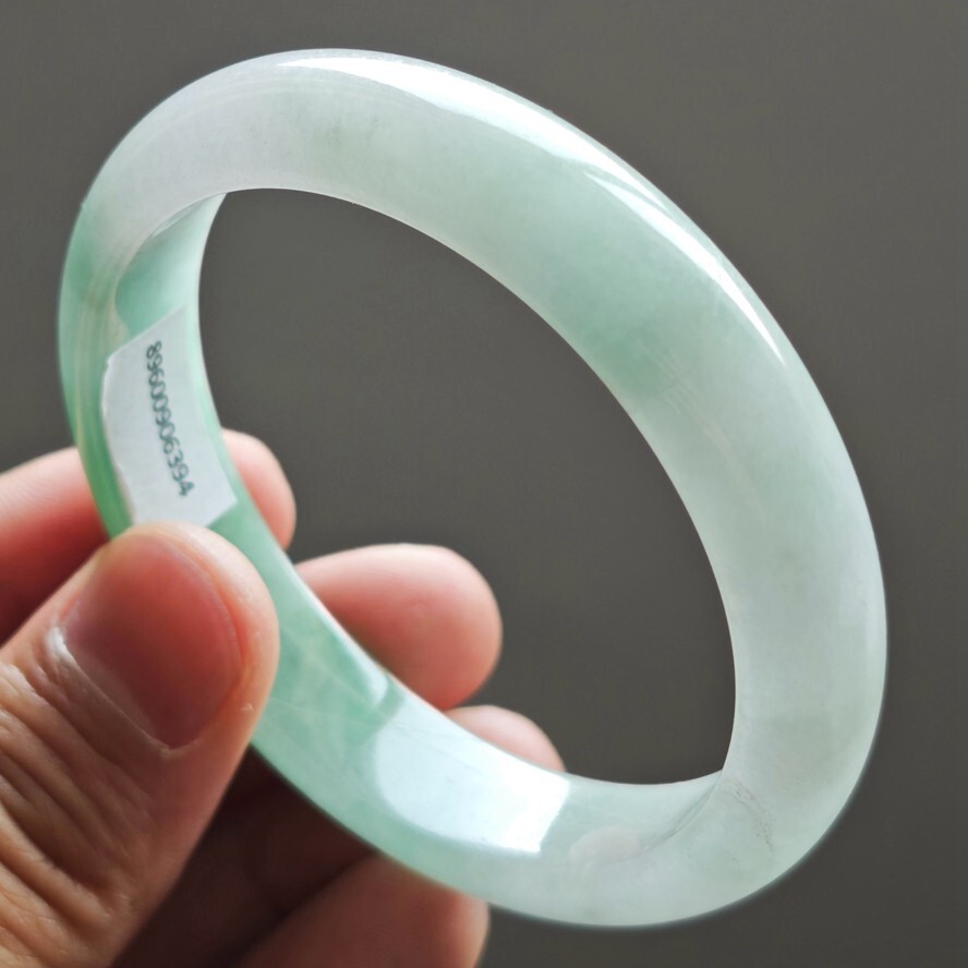 57mm Natural Icy Green Jadeite Jade Bracelets Burma Jade Bracelet Bangle 2922