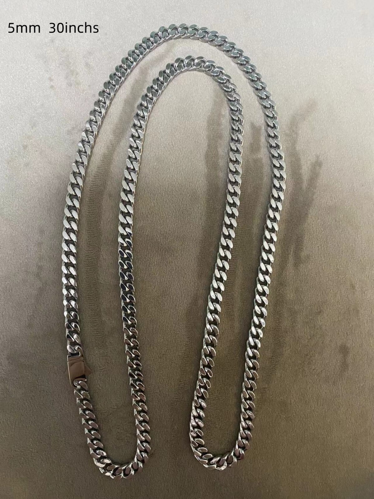 5-15mm 4-Sided Stainless Steel Miami Hip Hop Cuban Chain Necklace or Bracelet