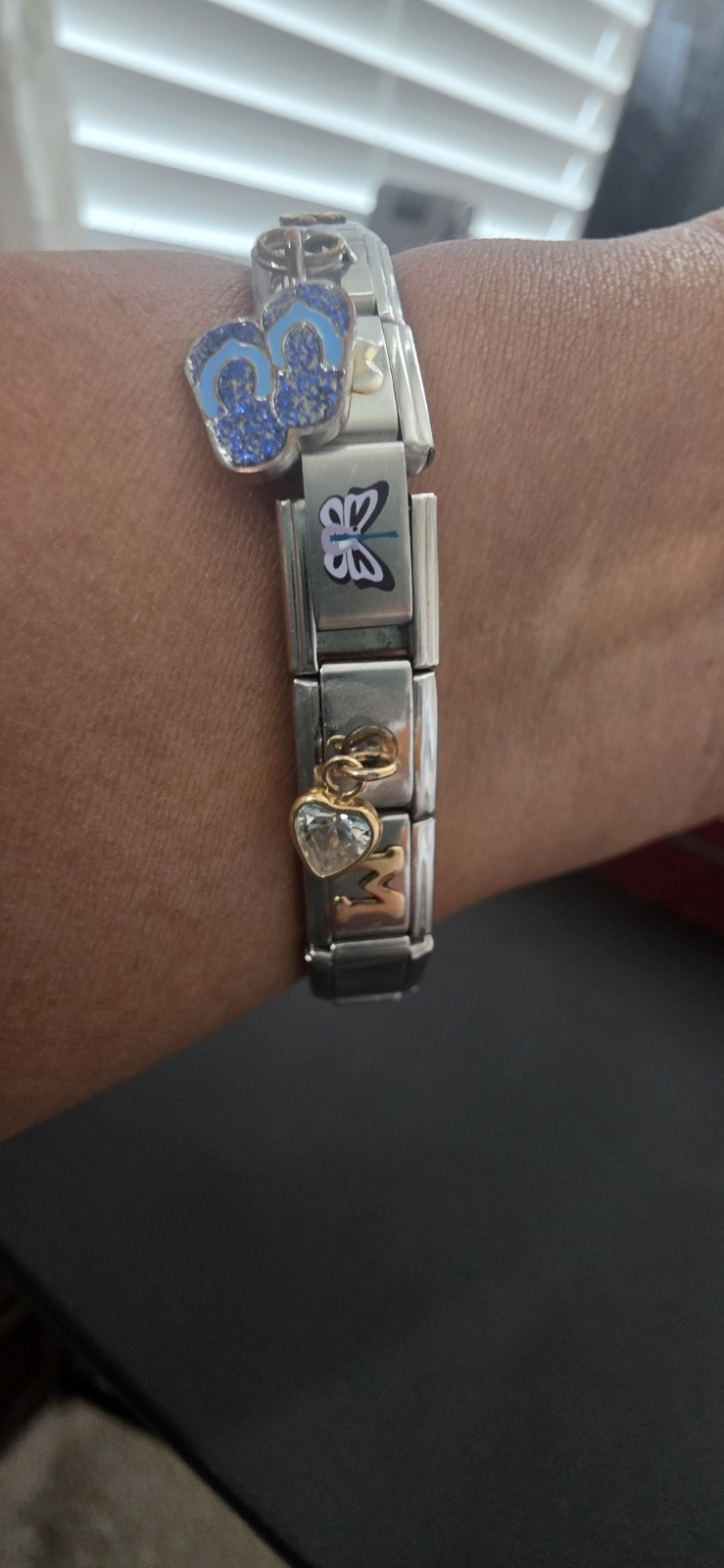 JAD Stainless Steel Link With Some 18k Little Charms
