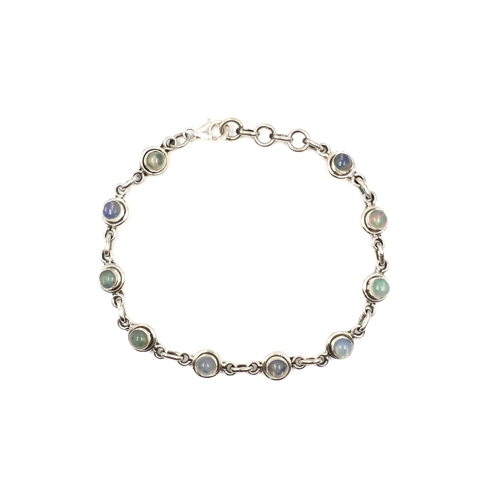 19-21.5cm Bracelet 925 Sterling Silver Opal Tennis Bracelet 4.9c Jewelry Multicolor