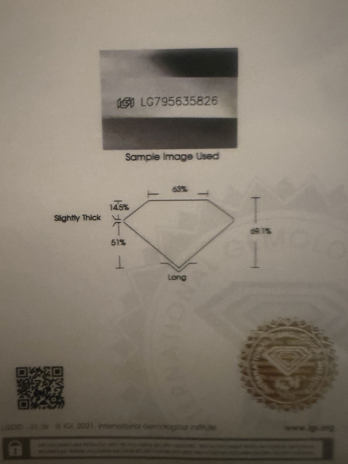IGI Certified Lab-Created Emerald Cut Diamond 0.99ct D VS1 Ex 6.50×4.75mm