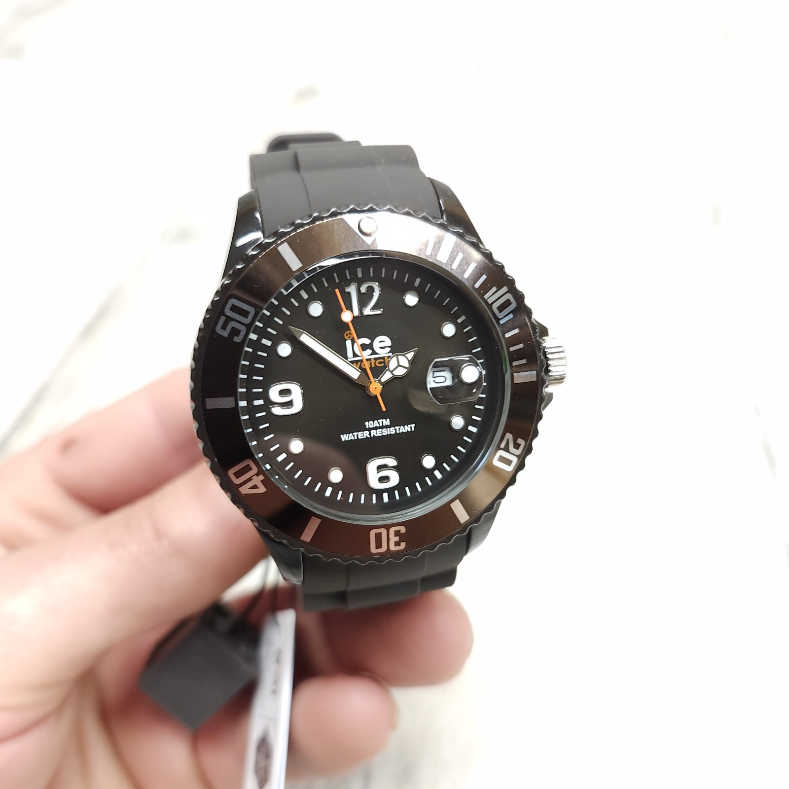 Authentic Ice Watch, Dark Chocolate Dial 48MM Men’s Quartz Watch, Silicone Band