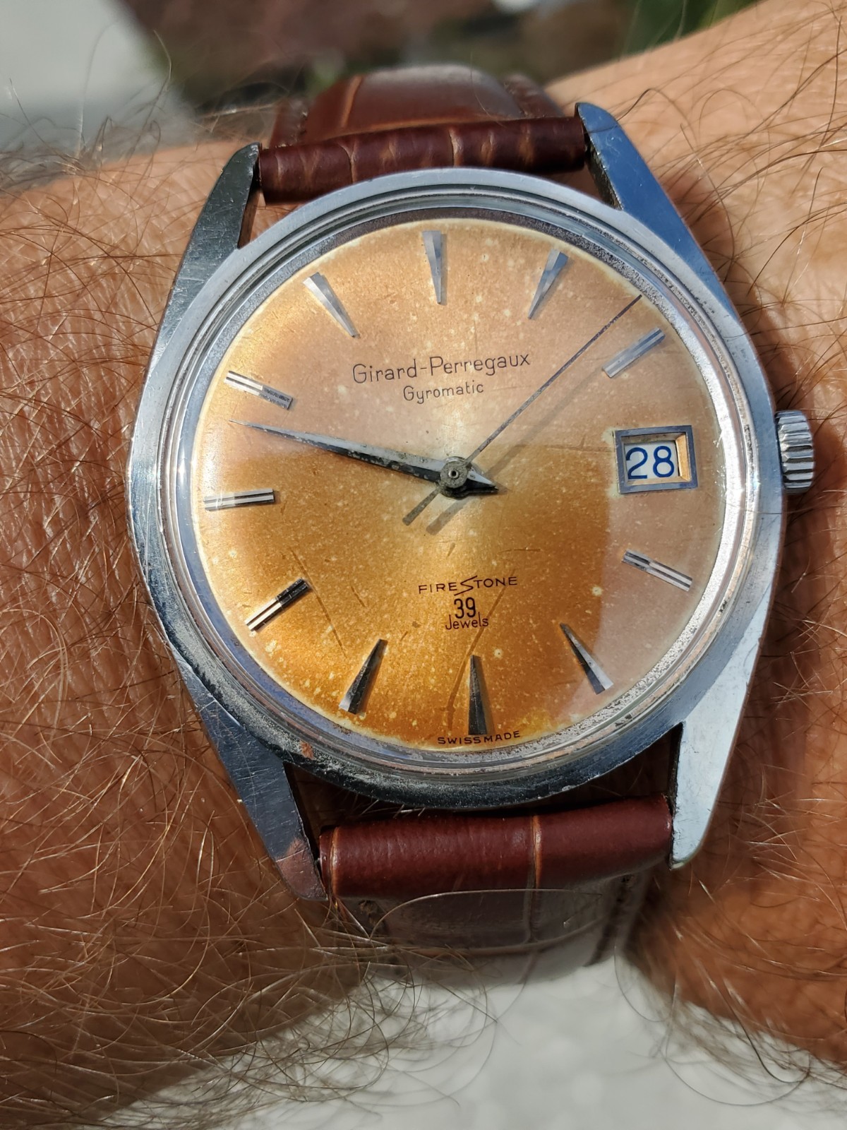 Vintage 1950’s GIRARD PERREGAUX Gyromatic – Firestone 39 jewels Calibre 32