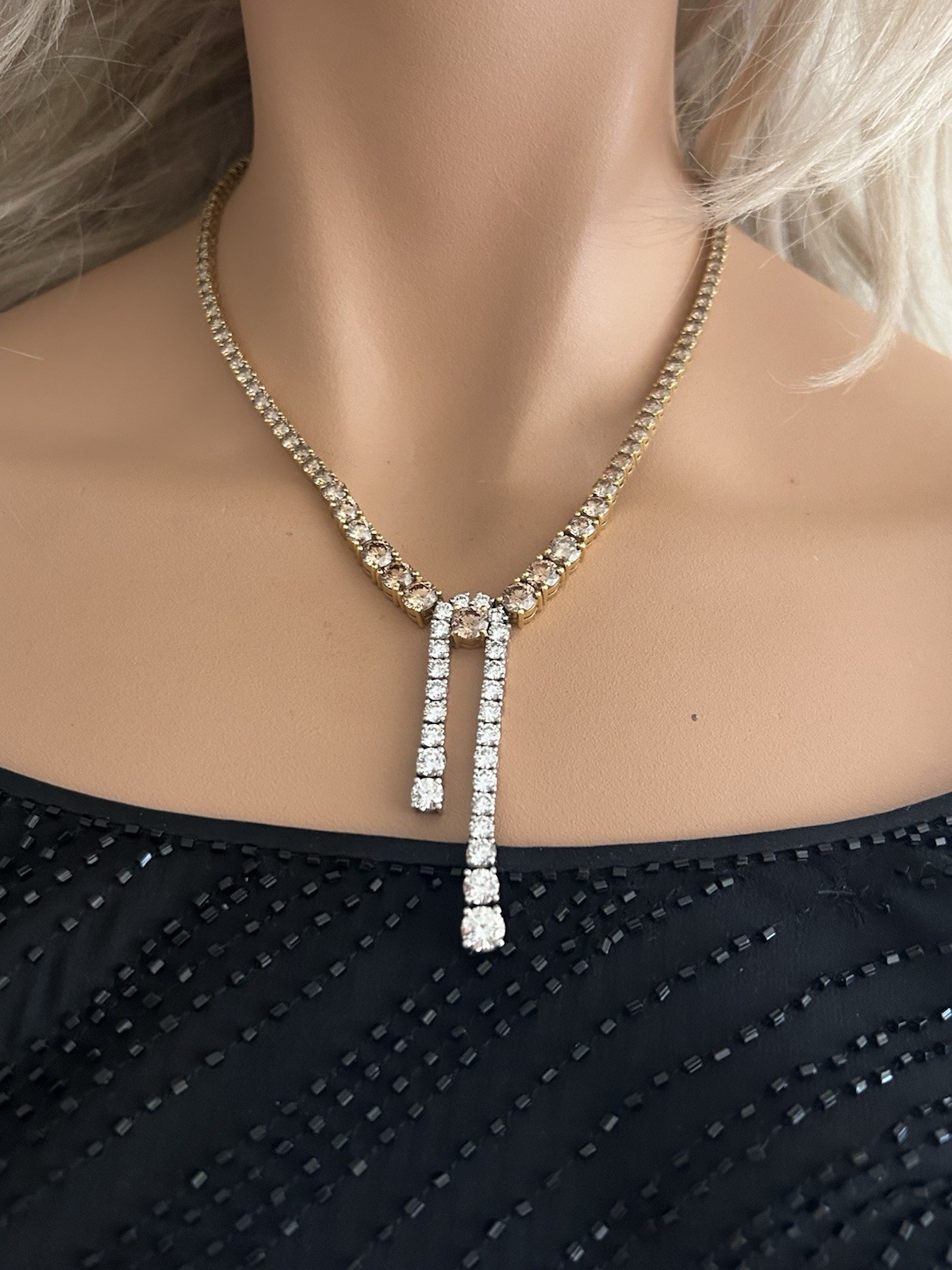 18k Gold Fancy Diamond 26.75 Ct Necklace By Michael Werdiger US