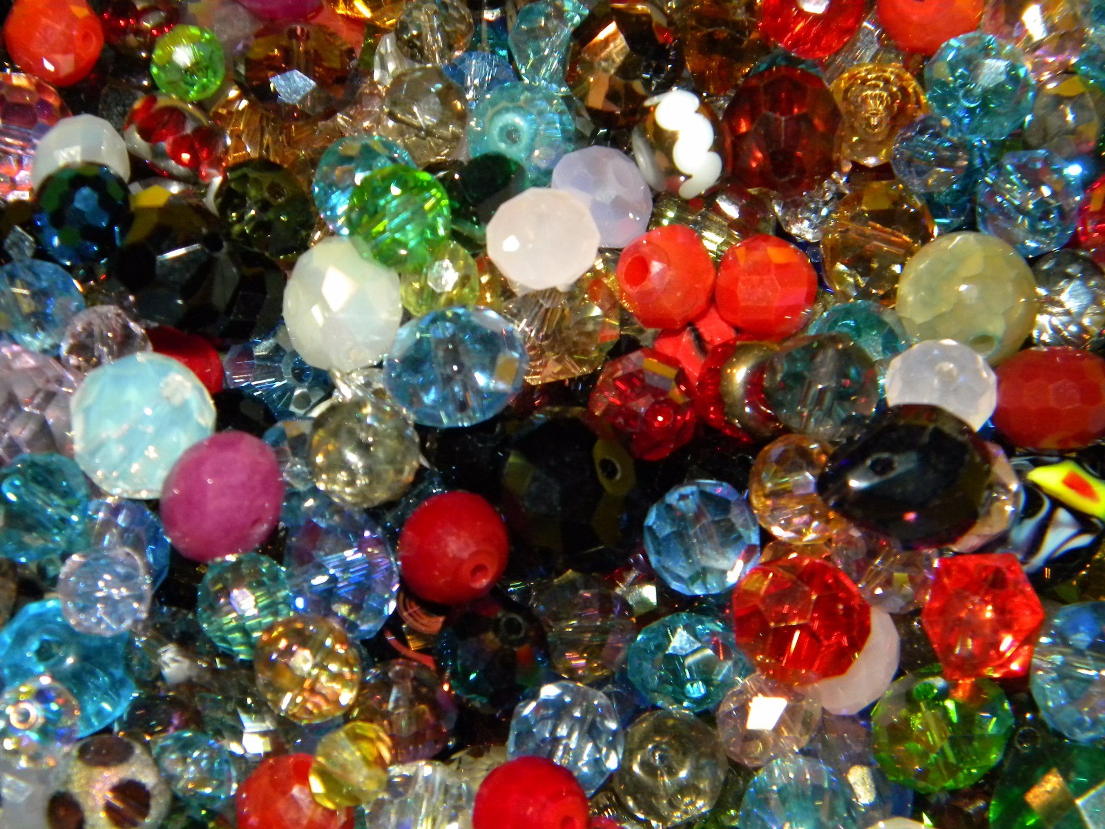 NEW 300/Pc LOT 6mm-10mm RONDELLE GLASS Faceted Czech, AB Beads Mixed colors
