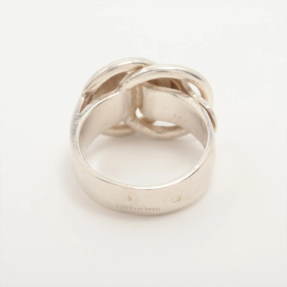 Hermès Deux Anneaux Ring 51 925 6.1g Silver