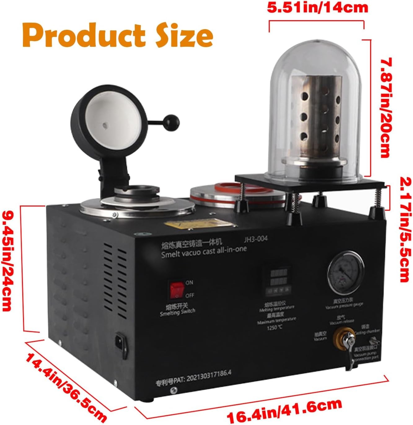 Jewelry Lost Wax Cast 2L Combination Vacuum Investing Casting Investment Machine