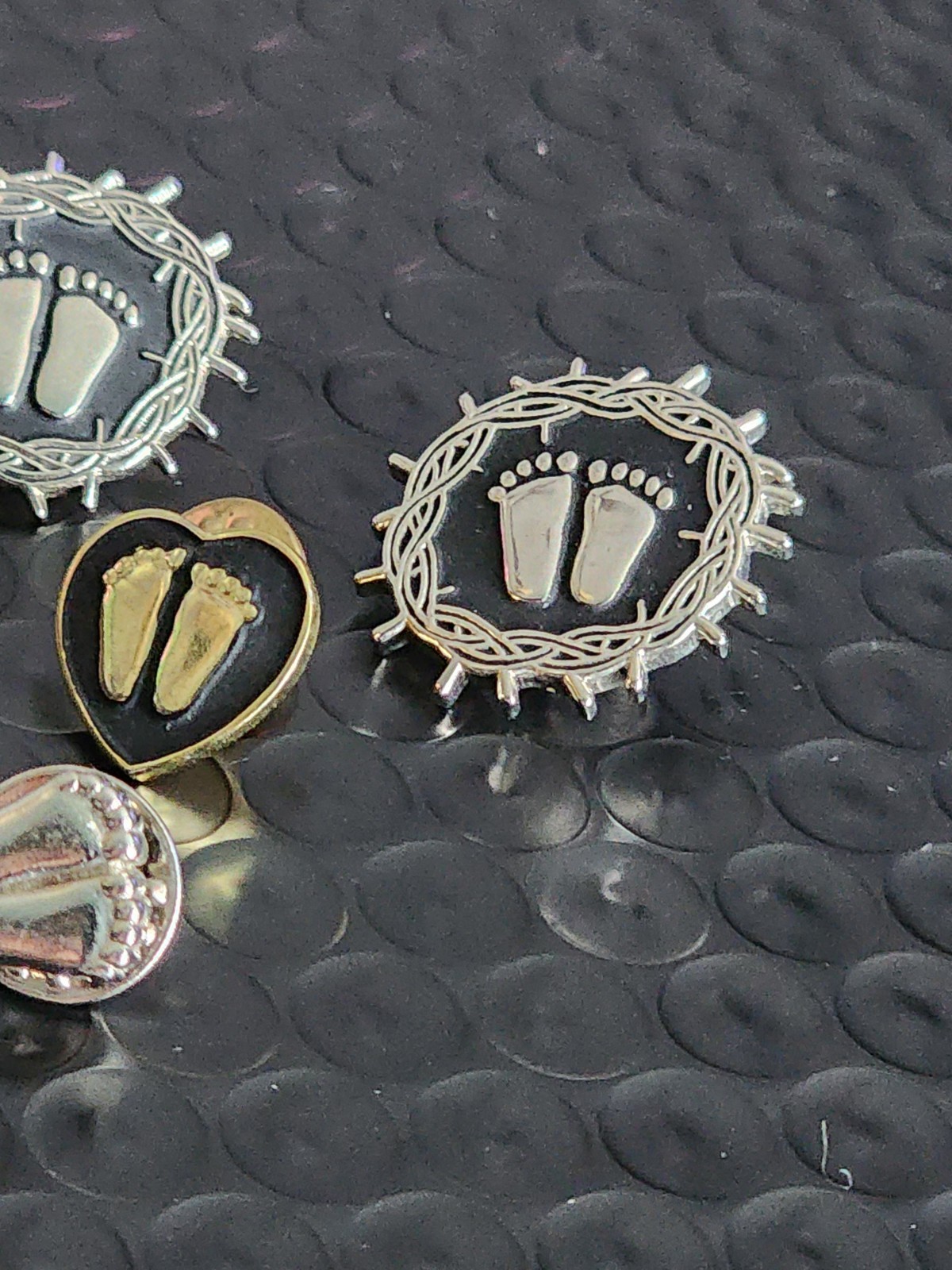 Vintage Precious Feet, Crown/Thorns Jewelry, Lapel Pin Lot Various
