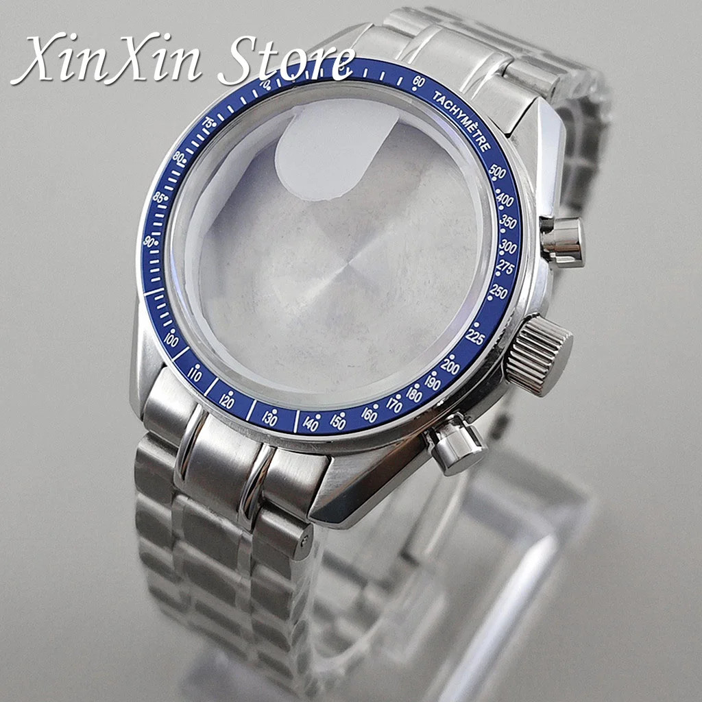 39.7mm MEN’s WATCH Case MOON Pattern Back CHRONOGRAPH For VK63A VK63 VK64 QUARTZ