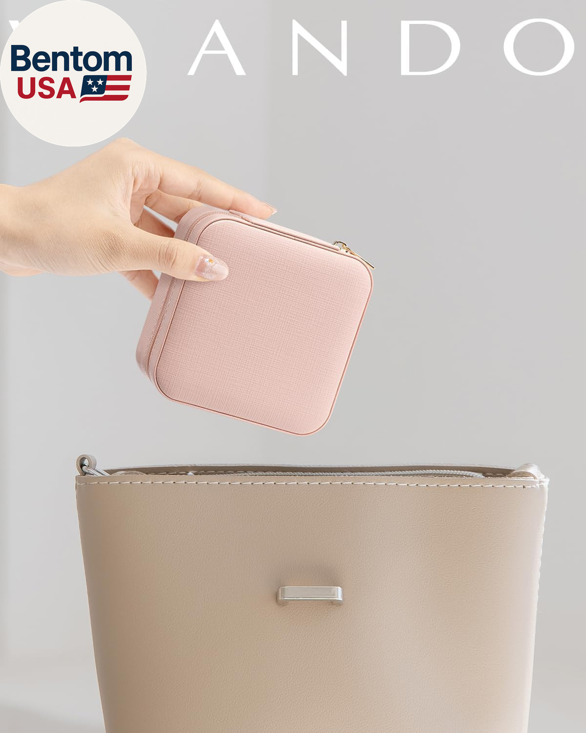 Travel Jewelry Case – Gift for Teen Girls – Light Pink (115)