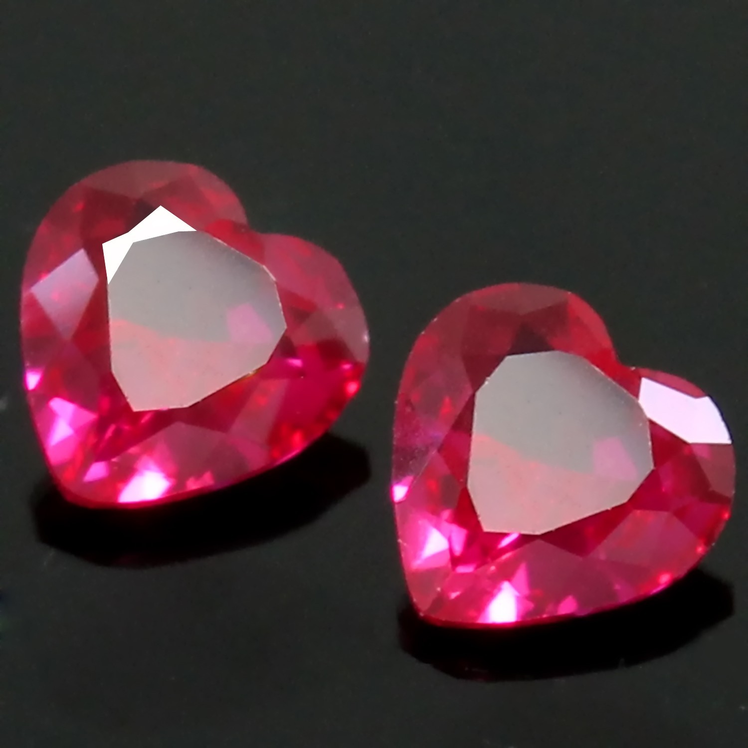 Natural Certified Mogok Pigeon Blood Red Ruby 11.00 MM Heart Pair Loose Gemstone