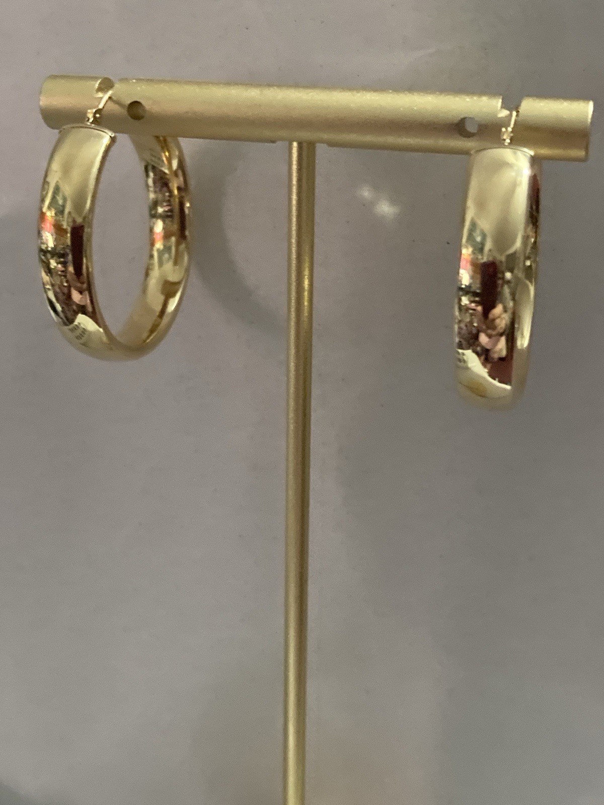 Eterna gold Polished Hoop 14 Kt Yellow gold Earrings 3.4 Grams