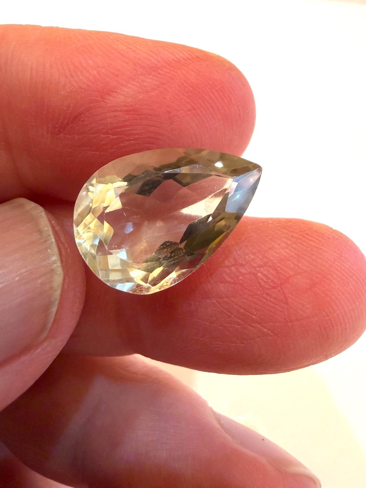 12.5 CARAT NATURAL UNTREATED GENUINE PEAR SHAPED LOOSE PRASIOLITE GEMSTONE