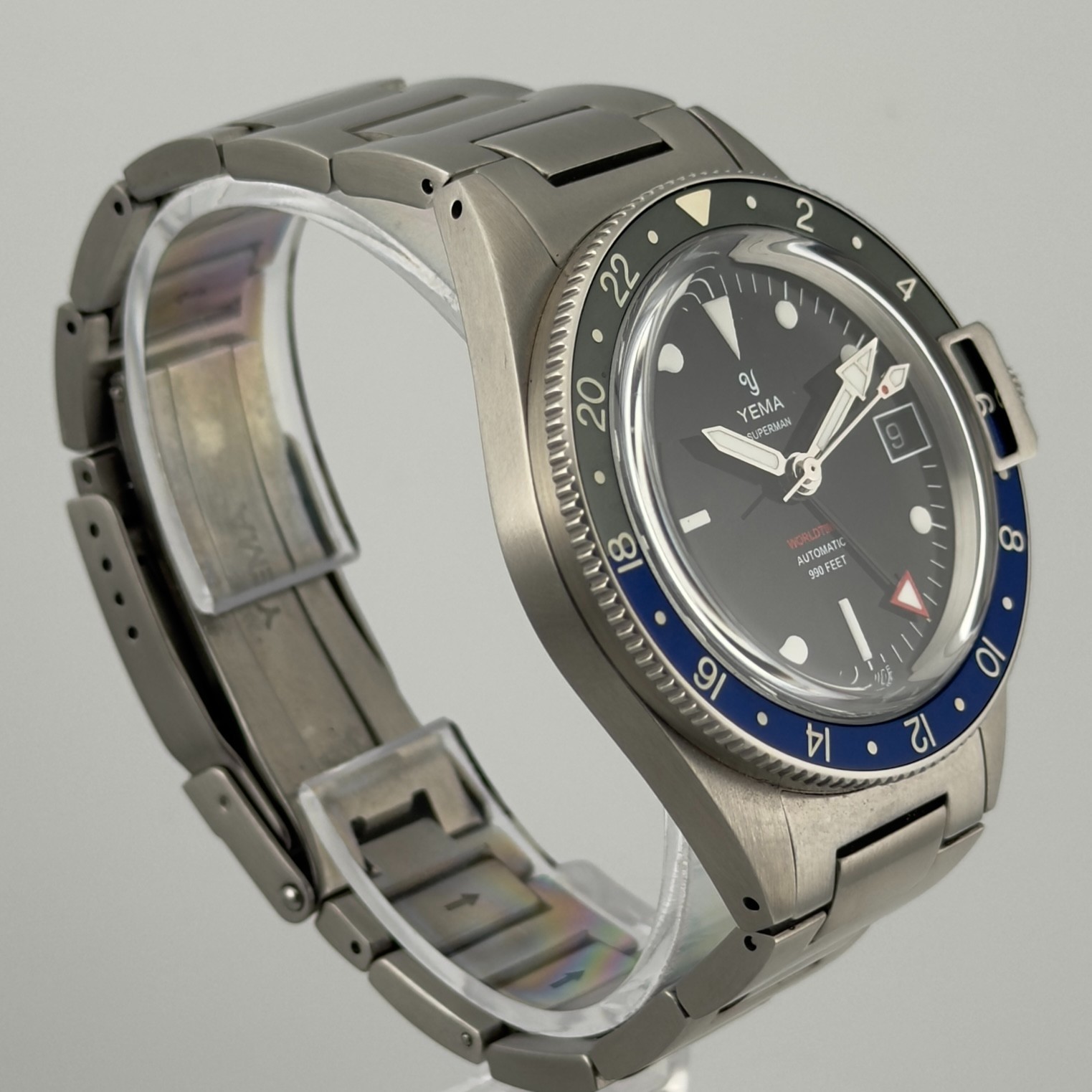 Yema Superman Heritage GMT Black Blue 39mm YEMA3000 Automatic Sapphire Full Set