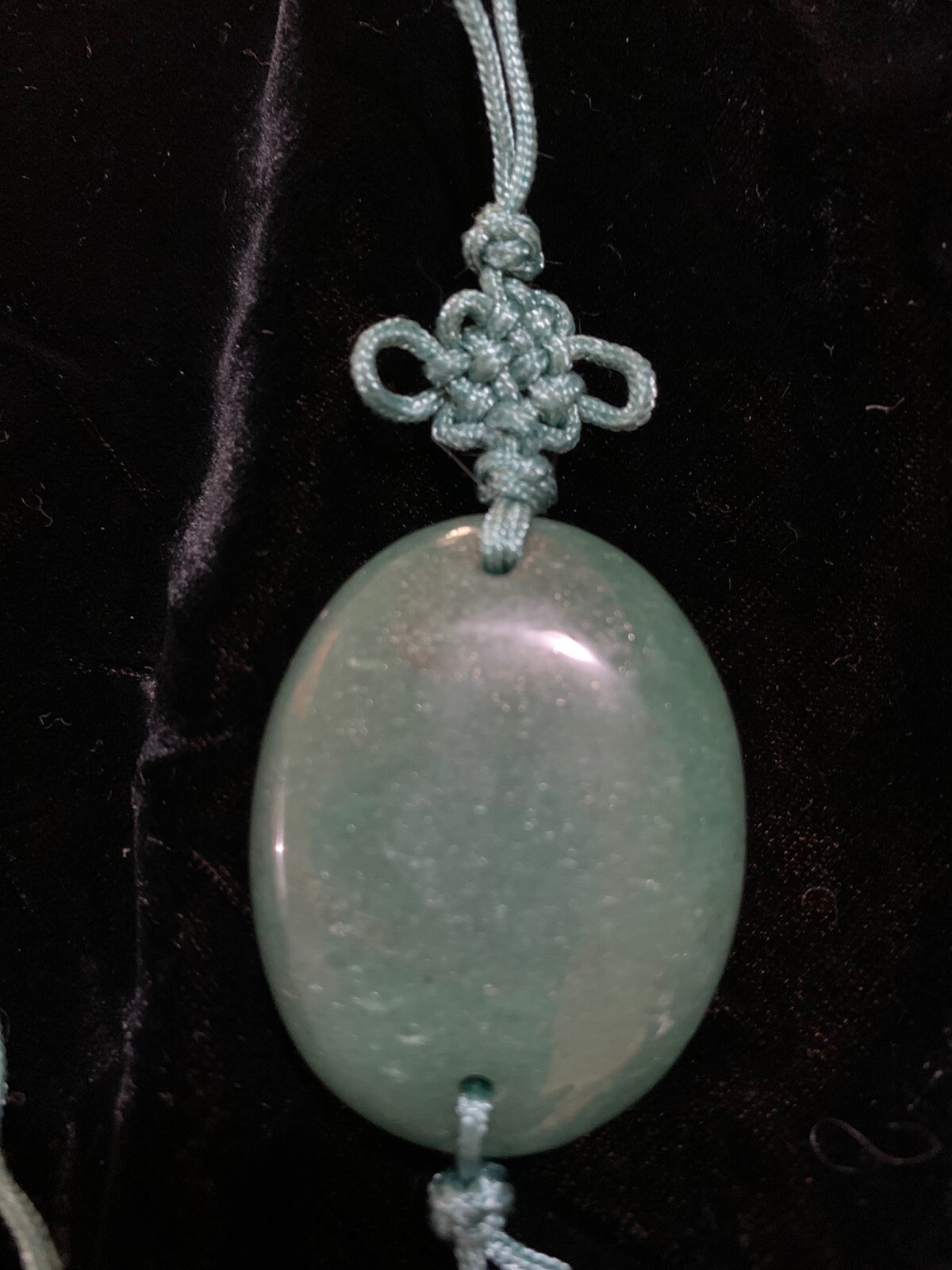 21″ VINTAGE CHINESE EXPORT BEAUTIFUL GREEN AVENTURINE TASSEL PENDANT NECKLACE