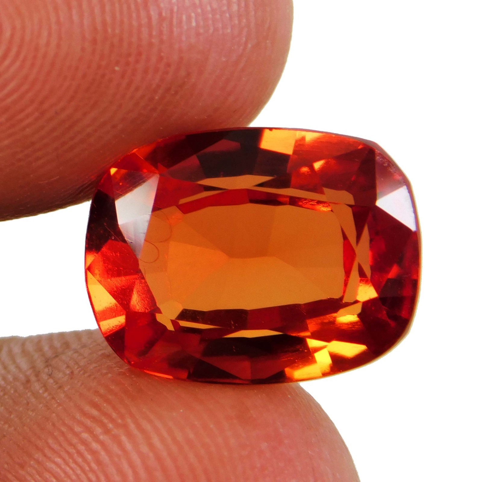 Certified 9.20 Ct Natural Orange Spinel Cushion Cut Untreated Loose Gemstone