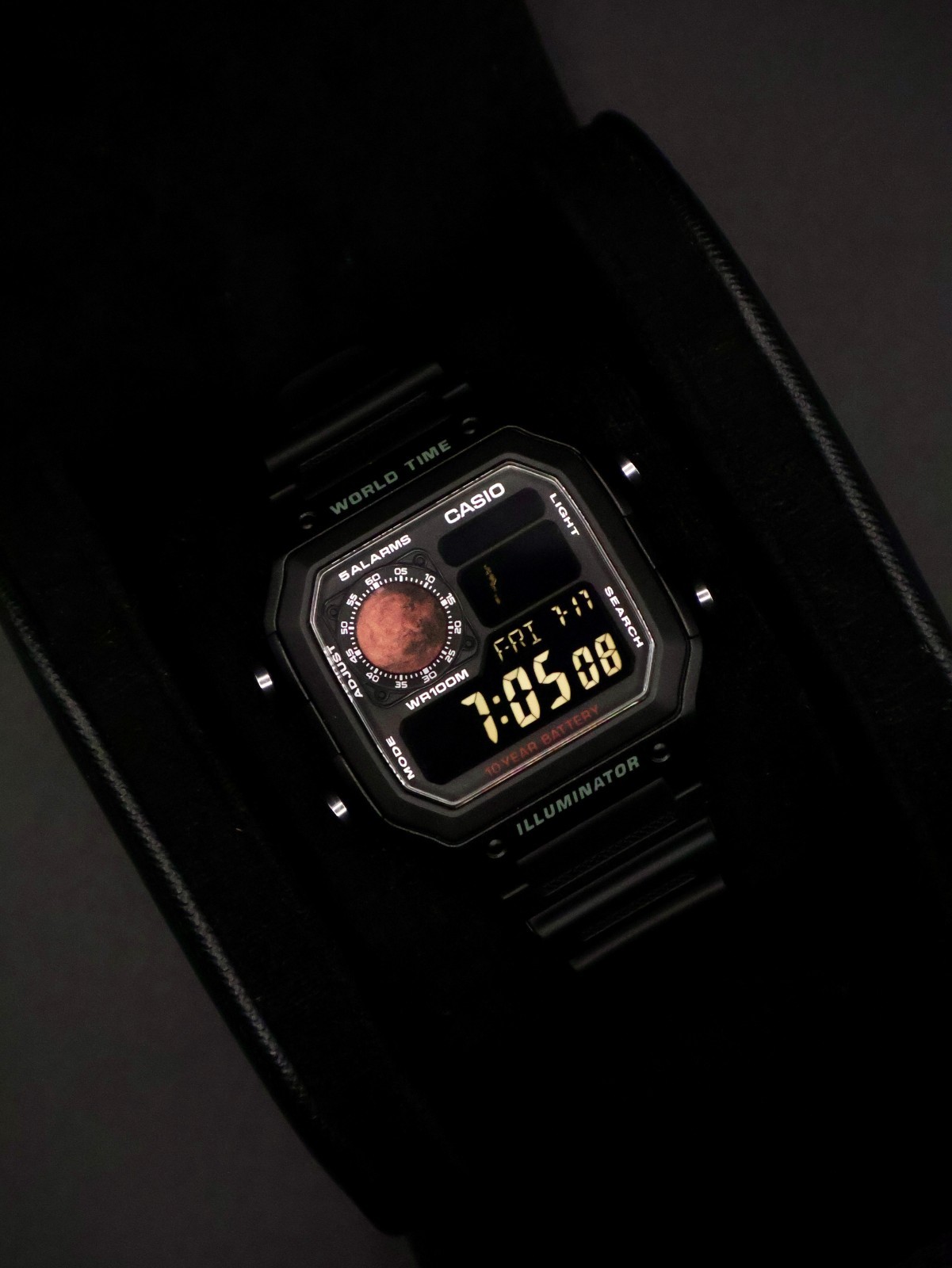“Ares” | Custom Mars Negative Display Casio | Royale | AE-1200 | ☄️⚫️ | MOD