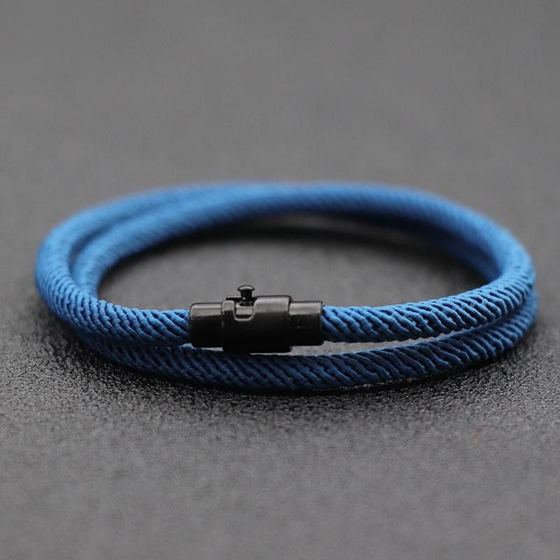 Simple Style Men’s Rope Bracelet Double Layer 4mm Thread Fabric Casual Accessory