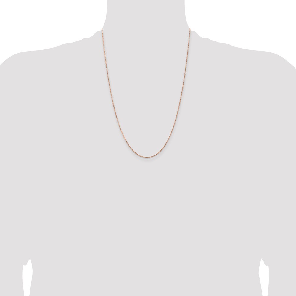 24″ 14K Rose Gold 1.15mm Baby Rope Chain Necklace