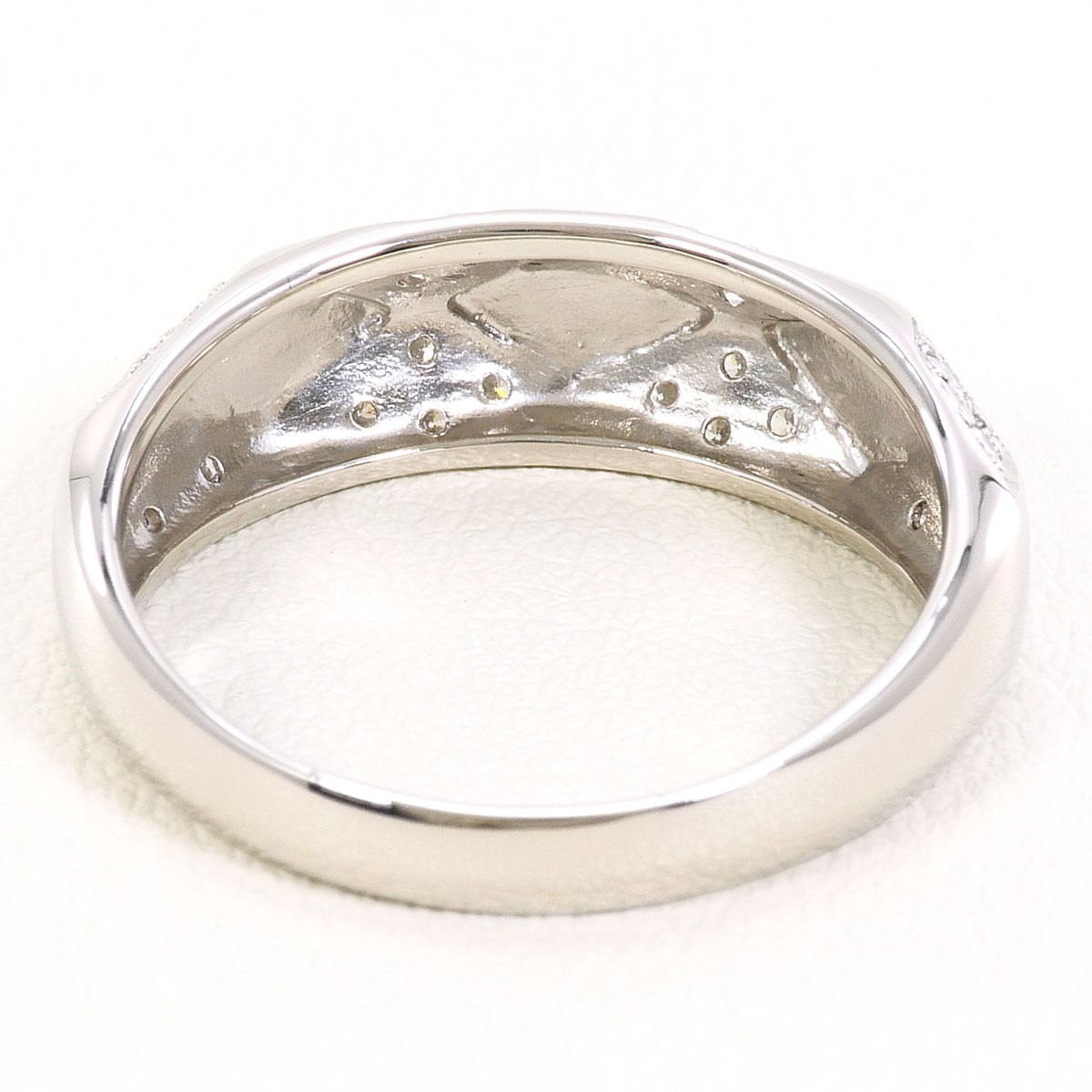 PT900 Platinum Ring 19 JPsize Diamond 0.28ct 6.7g Free shipping Used