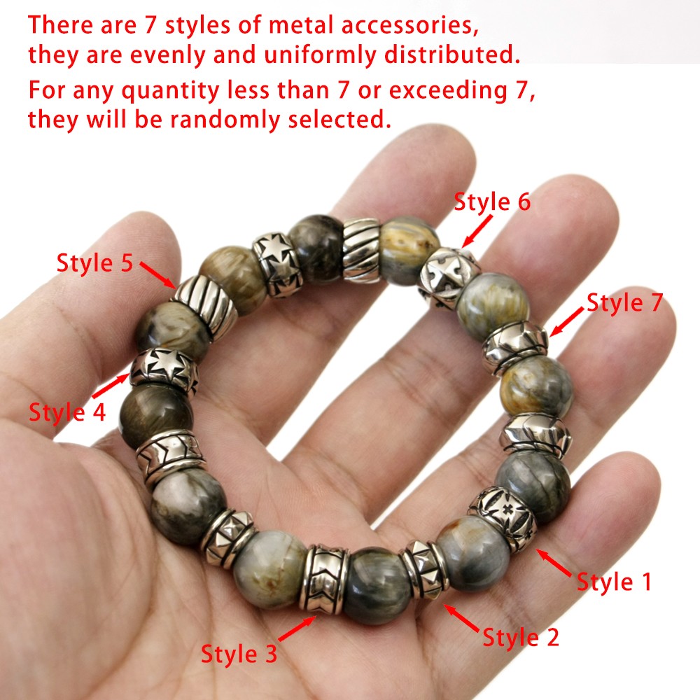12mm Round Beads Hawk eye gem Cupronickel Accessory Punk Bracelet CP476A