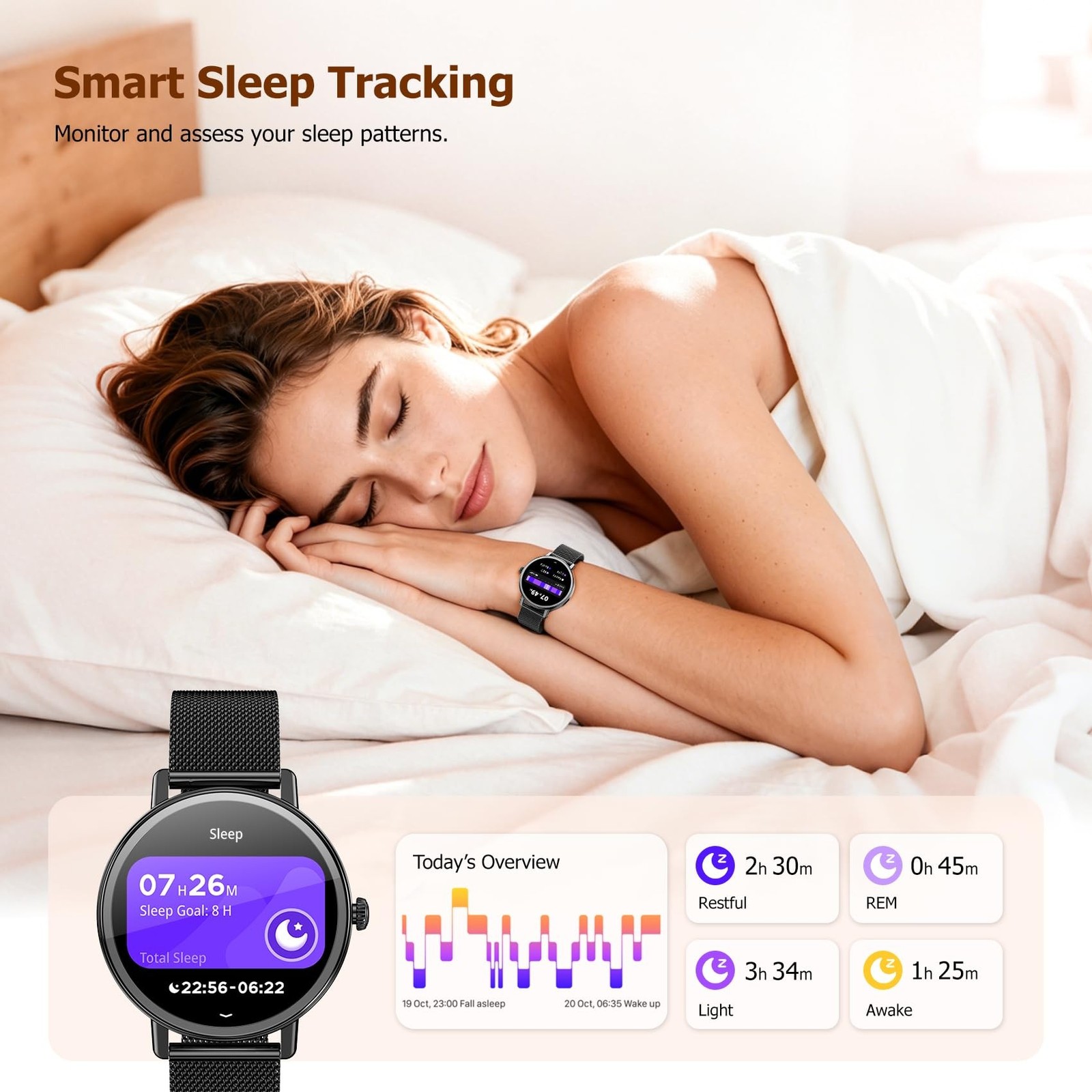 Smart Watch for Women, Answer/Make Call, 1.26″ AMOLED Touchscreen Fitness Tra…