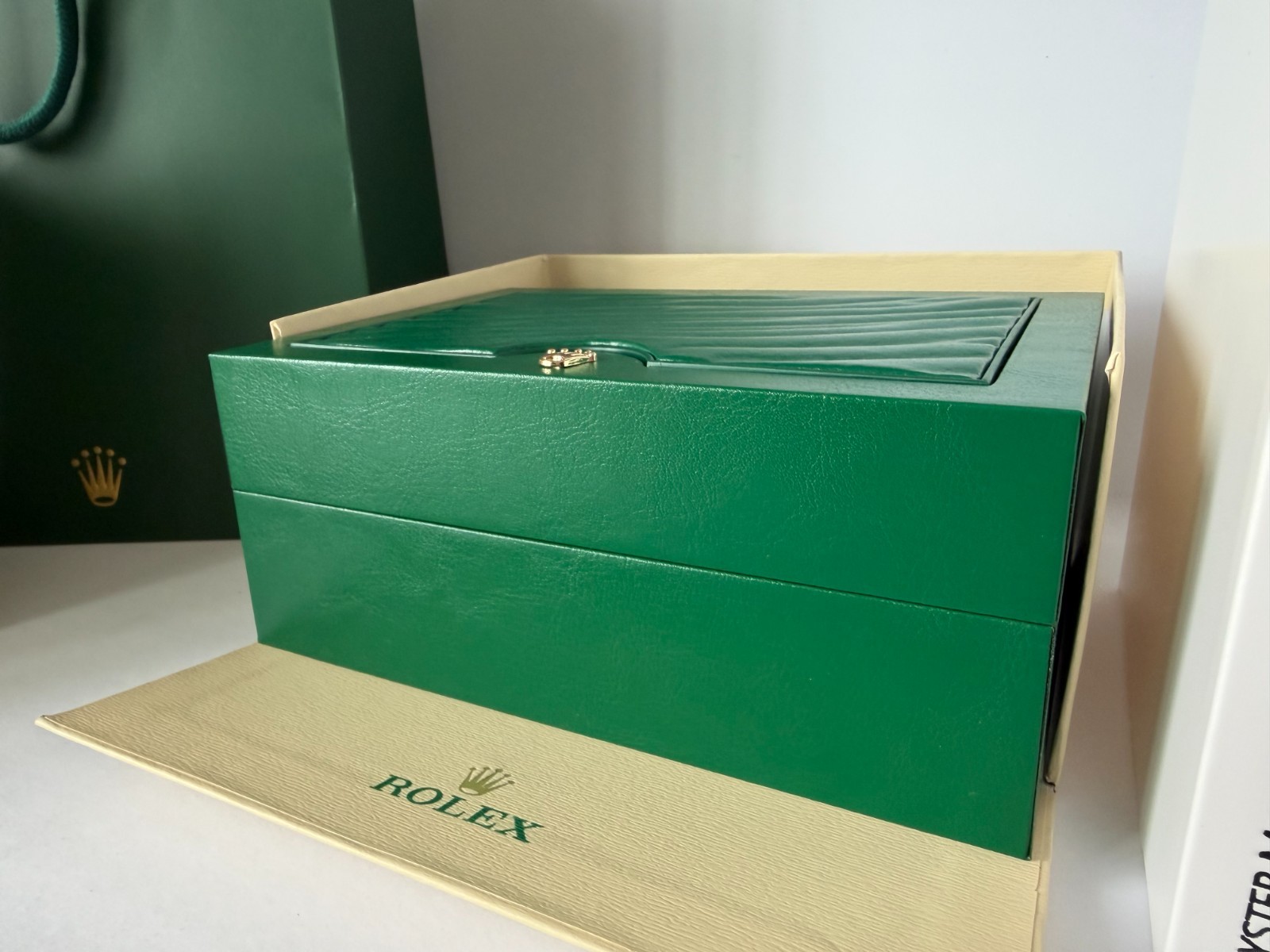 Rolex Box Empty Storage Display Case Leather