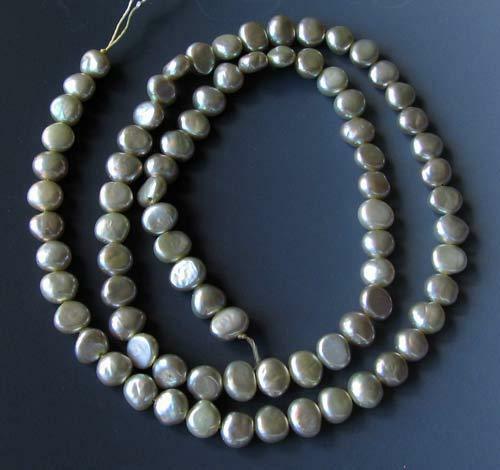 Platinum Pistachio Green6x5x4mm to 5x5x3mm Pearl Strand | 77 Pearls |