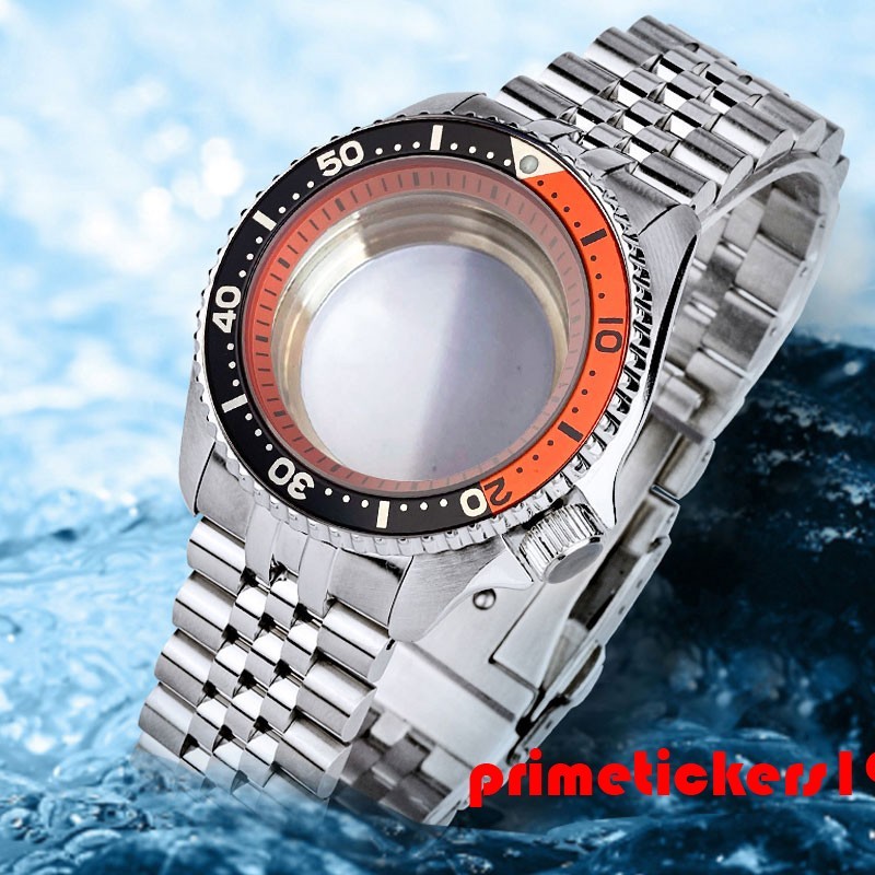 41mm Diving Watch Case+Band Clear Back 3.8 Crown 20ATM Fit NH34 NH35 NH36 NH38