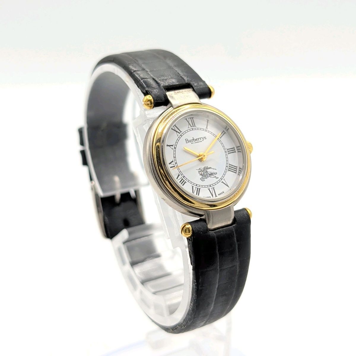 Burberry Y2K 00S Burberry Watch Quartz Ladies Round Silver White Dial Vintage Ru