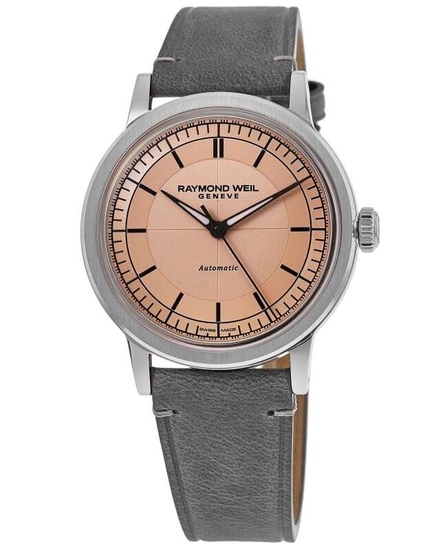 New Raymond Weil Millesime Automatic Salmon Dial Men’s Watch 2925-STC-80001
