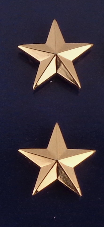 1 Star 5/8″ Gold Collar Pins police deputy chief sheriff