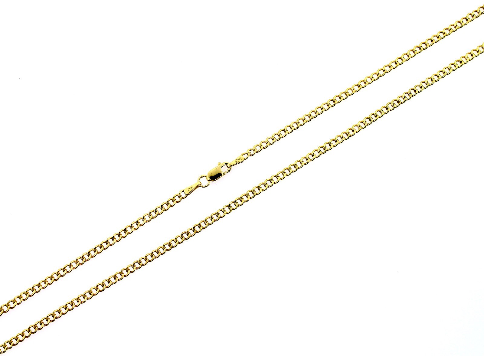 10K Yellow Gold 2mm Curb Cuban Italian Link Chain Necklace Mens Womens 18″