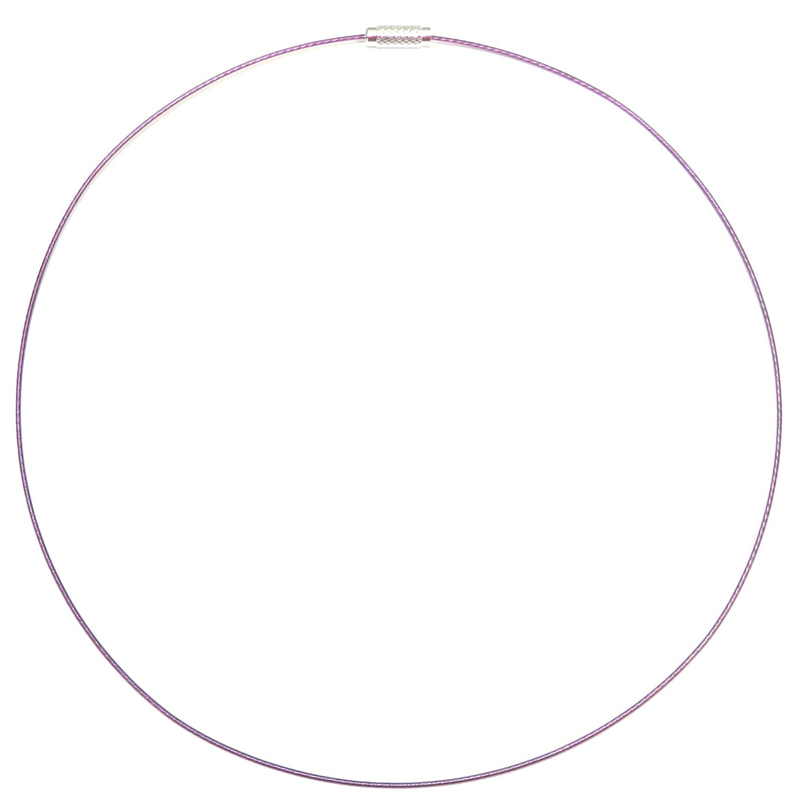 NW163 Purple Coated Stainless Steel Wire Collar For Pendant Necklace 18″ 1pc