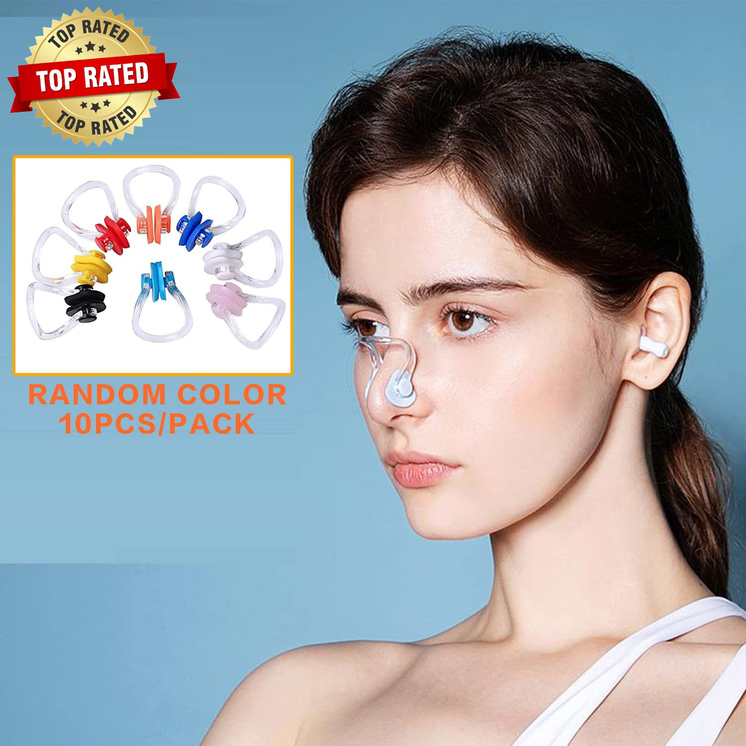 10Pcs Nose Clip for Swimming Nose Plugs for Kids and Adults Multi-Color