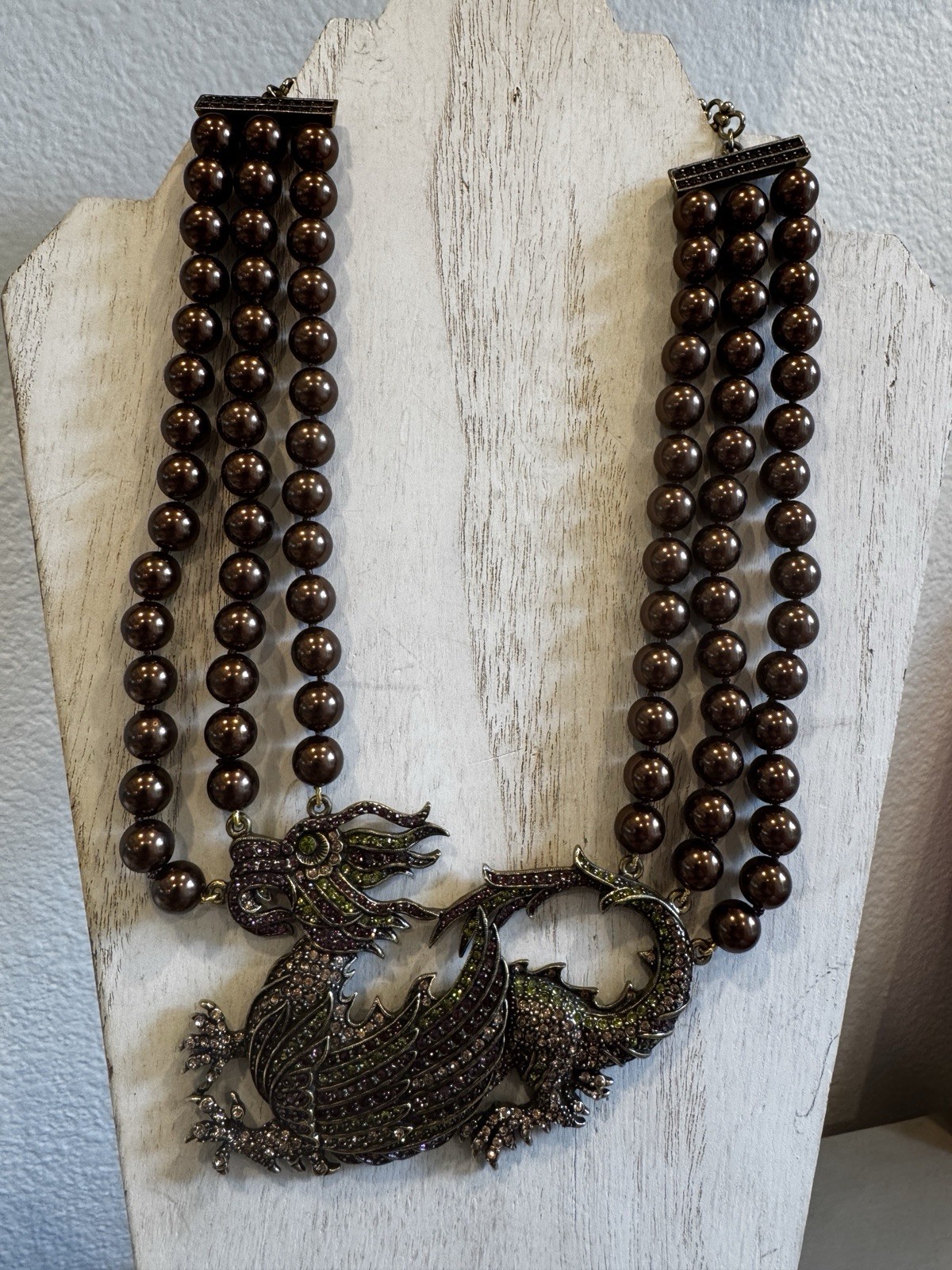 HEIDI DAUS SWAROVSKI CRYSTAL MYSTICAL MADNESS DRAGON BEAD NECKLACE