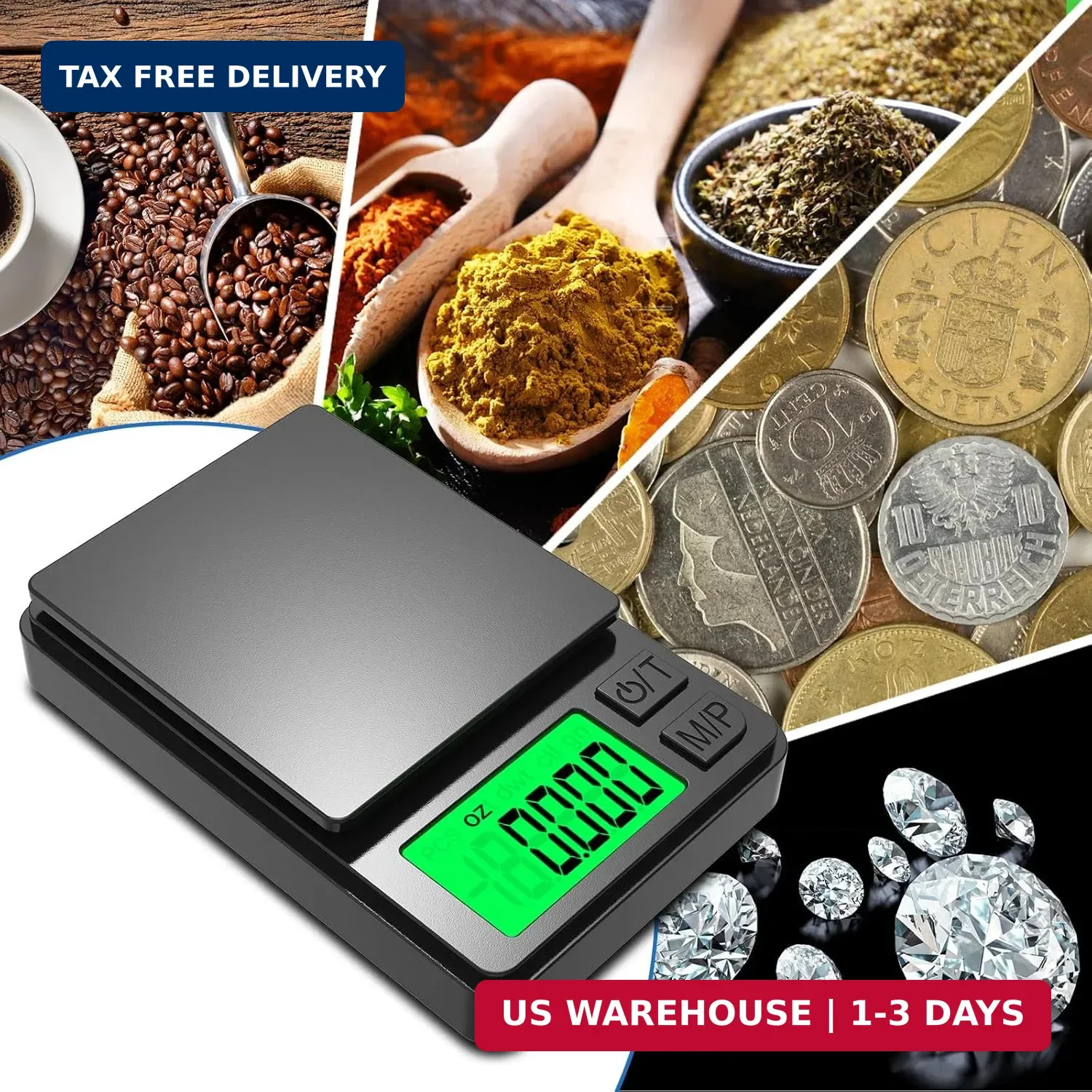 1000g x 0.01g Digital Pocket Scale LCD Jewelry Gold Coin Gram Weight Scale