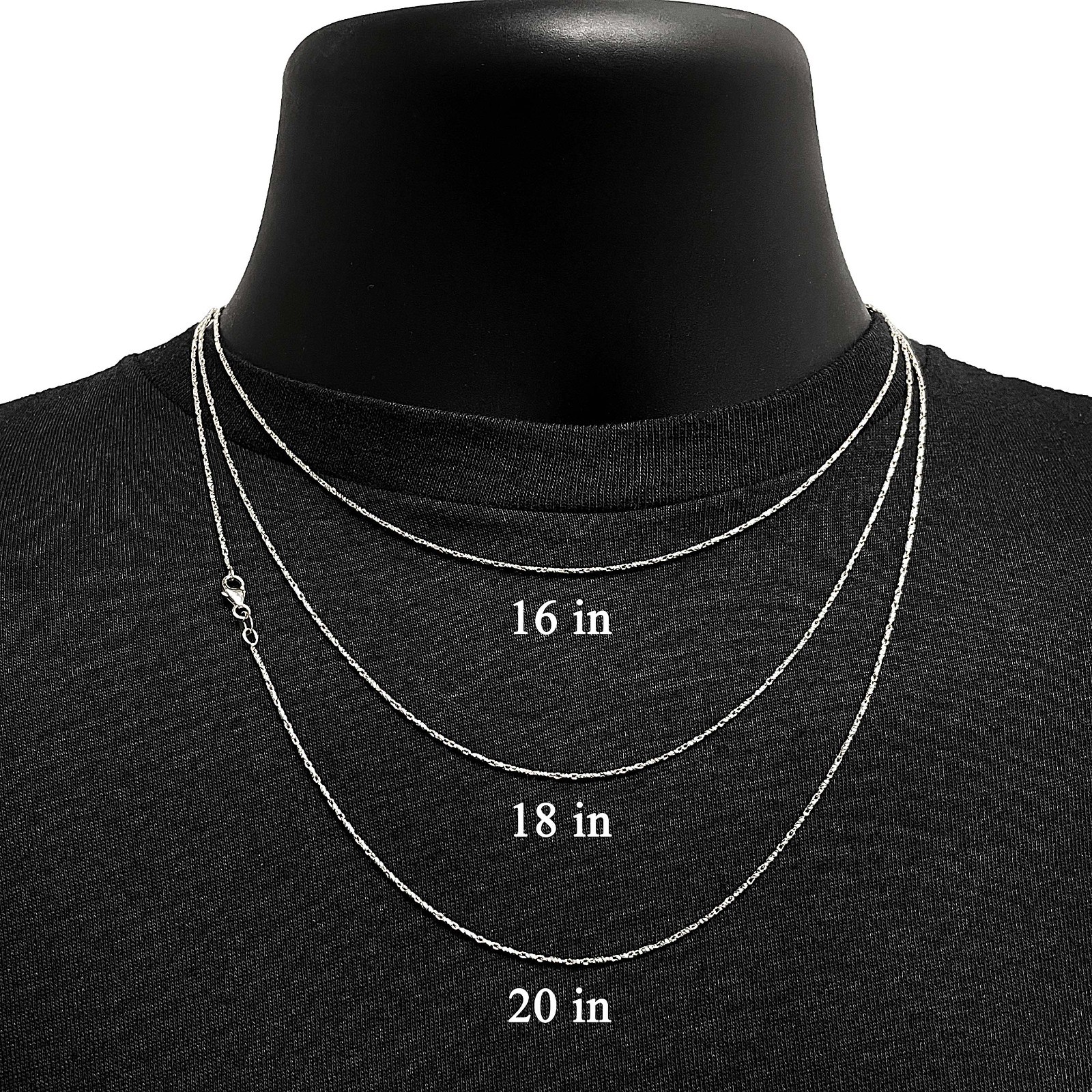 Italian 14k White Gold Solid Diamond Cut Raso Chain Necklace 20″ 1.1mm 5 grams