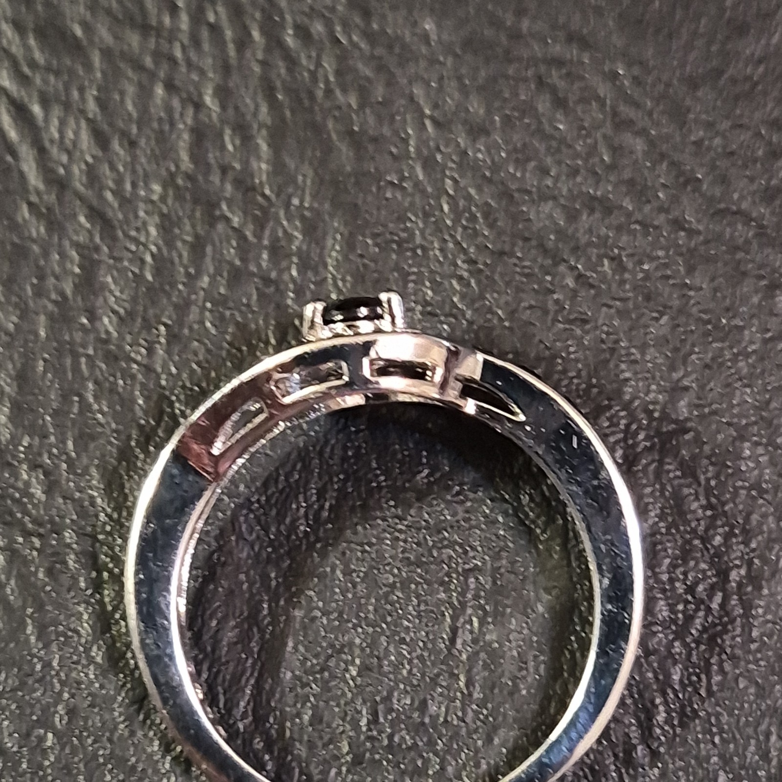 925 Stamped Silver Oval Black Rhinestone Cocktail Ring Size 7,8,9,&10 Avail.